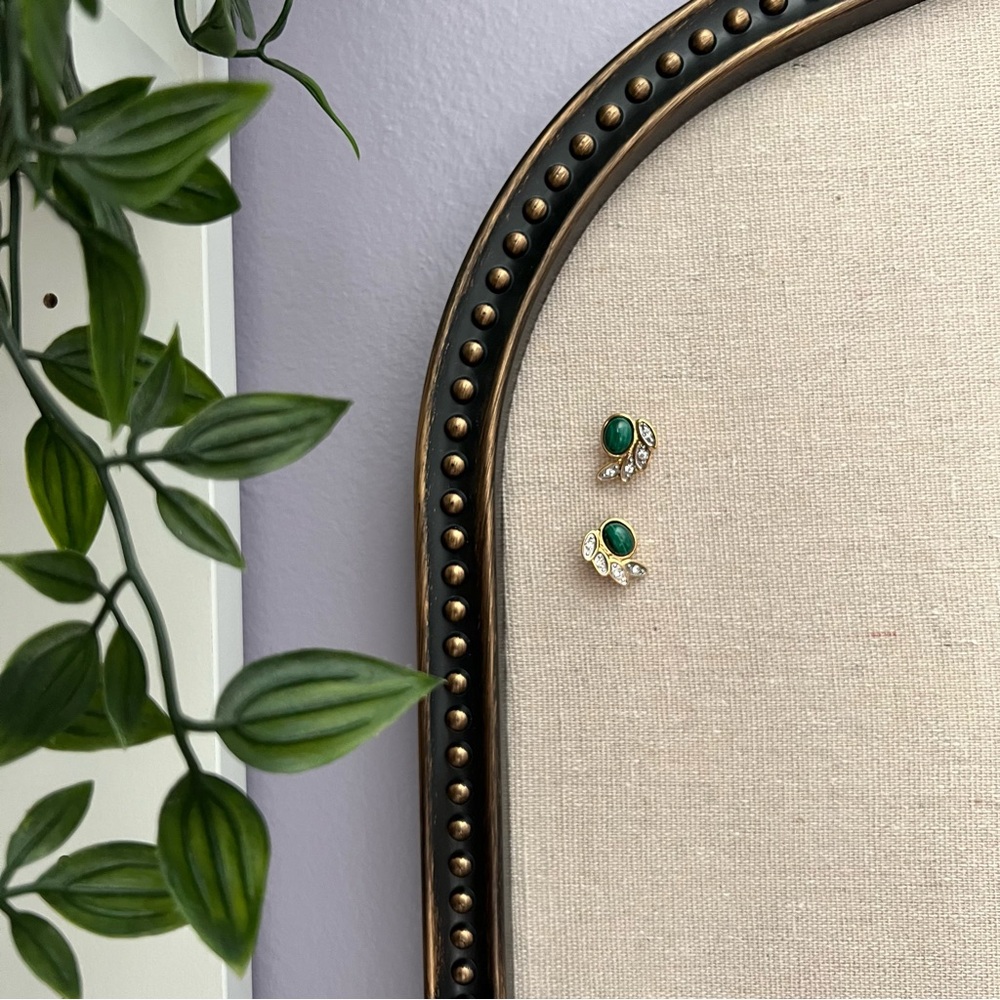 Vintage Earrings - Gold & Green